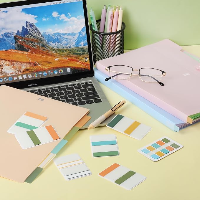 Mr. Pen- Sticky Index Tabs, 500 Pcs, 21 Sets, Colorful | Writable Colored Pages Markers Labels for Reading Notes, Books, Binders, Notebook, Folders and Classify Files