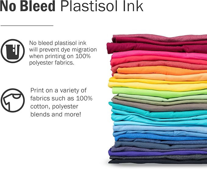 Rapid Cure® Screen Printing Ink Polyester White (8oz.) - Plastisol Ink for Screen Printing, Fast Curing Fabric Paint - Screen Print Direct®, USA Made