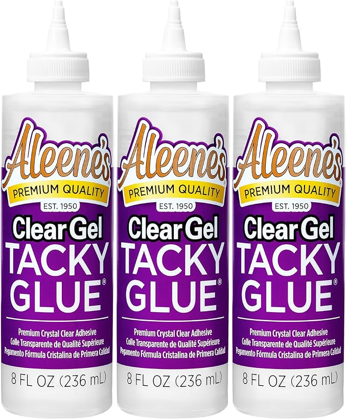 Aleene's Clear Gel Tacky Glue for Crafts, Nontoxic, Applies and Dries Clear, 8 fl oz 3 Pack