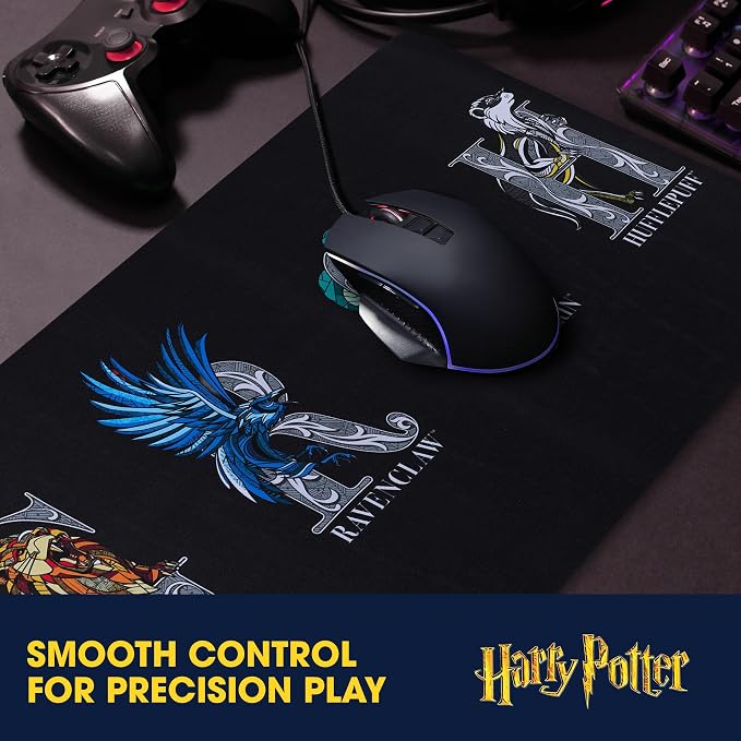 Harry Potter Large Gaming Mouse Pad 31"x15" XL Computer Desk Mat, Anime | Oversized 31x15in Harry Potter anime gaming mouse pad, smooth fabric top, stitched edges, non-slip rubber base.