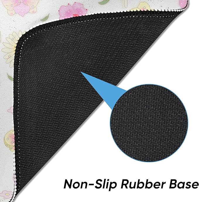 Premium Stitched Mouse Pad 10.2 x 8.3 in | Smooth, Washable Desk Mat with Non-Slip Base | Personalized Cute MousePads for Gaming,Work,Laptop, Computer, Office, Home (Soft blooming flowers)