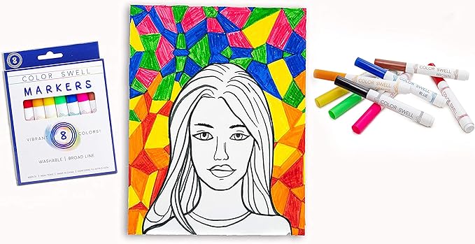 Color Swell Washable Bulk Markers 72 Packs 8 Count Vibrant Colors 576 Total Markers Bulk Perfect for Teachers, Kids and Classrooms