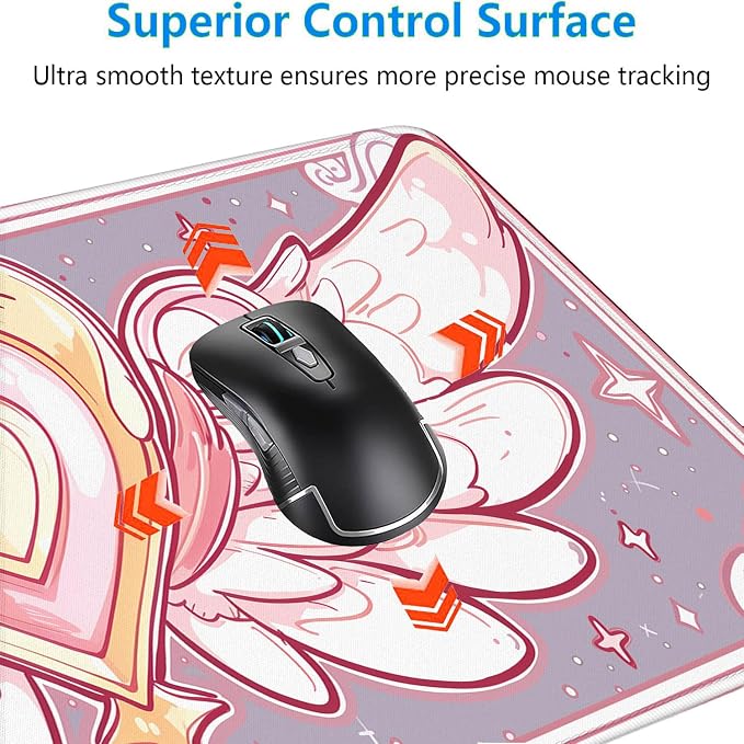 Cute Desk Mat Gaming Mouse Pad Kawaii Pink Anime Star Wings XL Mouse Pad Large Mousepad Extended Laptop Keyboard Mat Gaming Desk Pad Mouse Mat Office Computer Keyboard Laptop Home 31.5"x11.8"