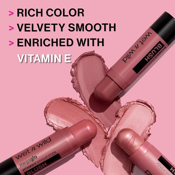 wet n wild MegaGlo Makeup Stick, Buildable Color, Versatile Use, Cruelty-Free & Vegan - Dusty Pink