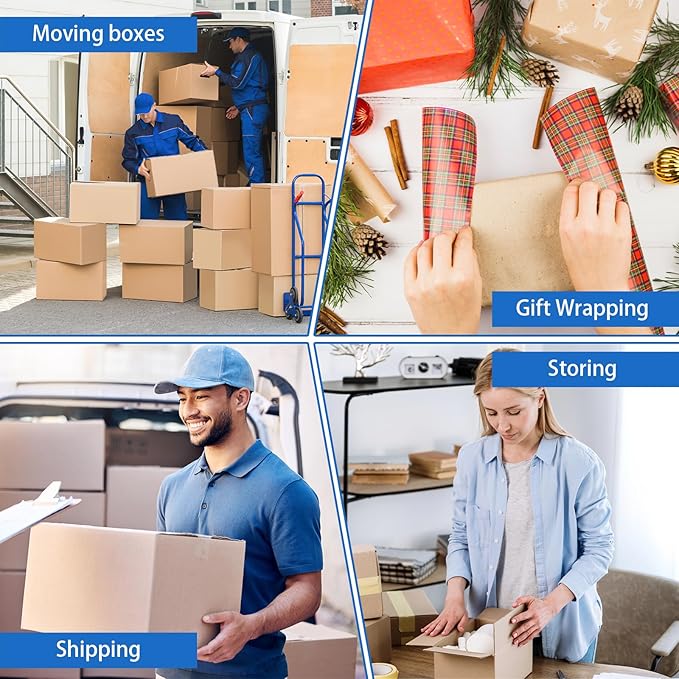 2 Rolls Packing Tape with Dispenser, 2 inch x 55 Yd Clear Packaging Tape, Heavy Duty Shipping Tape for Moving Boxes Shipping Mailing Gift Wrapping