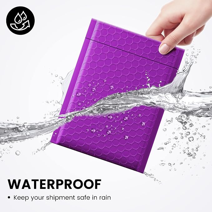 Fuxury Bubble Mailers 6x10" 100 Pack Purple Padded Envelopes Usable 6x9" | Seal Seal Mailing Envelopes Bubble Padded, Shipping Bags for Mailing,Packaging, Small Business, Boutique, Bulk #0