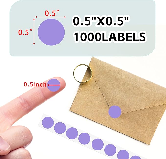 PARLAIM Round Dot Stickers 1/2 Inch Color Coding Labels on a Roll, 1000 PCS Permanent Circle Stickers in Plastic Dispenser Box for Home Office Classro