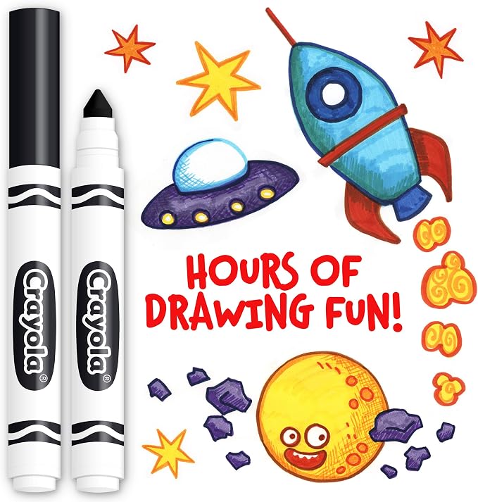 Crayola Broad Line Markers - Black (12ct), Markers for Kids, Bulk School Supplies for Teachers, Nontoxic, Marker Refill with Reusable Box
