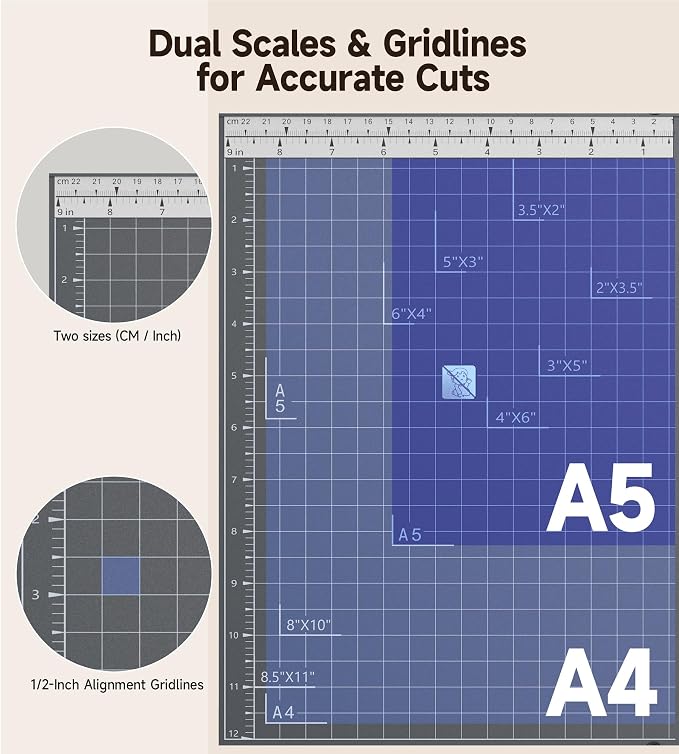 12 Inch Guillotine Paper Cutter, 12 Sheet Heavy-Duty Paper Trimmer | Precision Inch &CM Scale, Safety Blade Lock, Paper, Cardstock & Photo Trimming, Scrapbooking Craft, Home, Office & Studio Use
