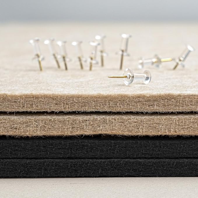 Felt Bulletin Board 35x18 inches, Decorative Pin Board for Home & Office | Cork Board Alternative for Wall with Push Pins, Display Mood Board for Photos, Notes & Reminders