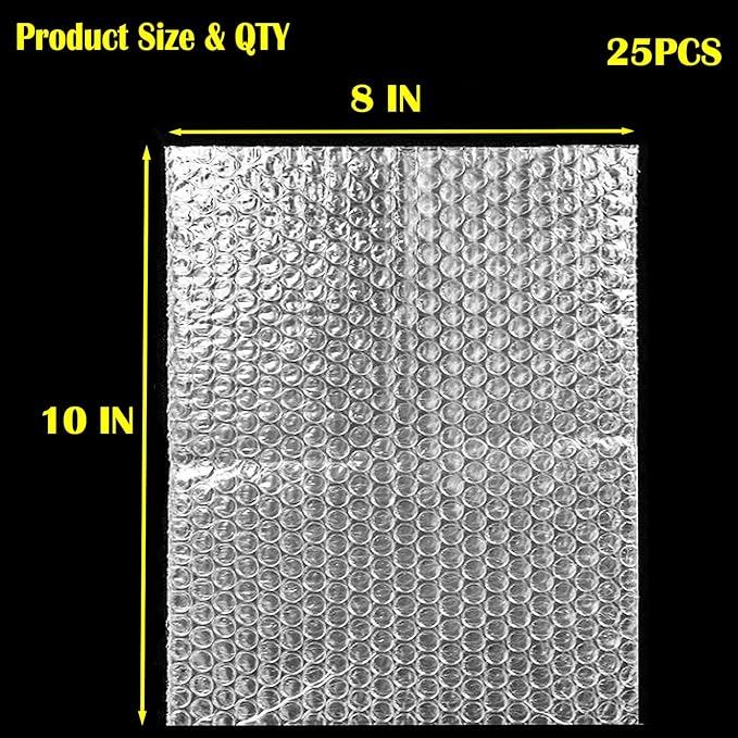 25PCS 8x10 Inch Bubble Pouch Wraps, Clear Bubble Out Bags for Packing, Double Walled Shockproof Foam Cushioning Bags for Moving and Shipping Fragile Item