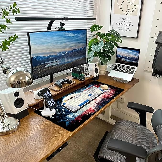 American Eagle Flag Mouse Pad Desk Mat Gaming Desk Pad XL Large Mouse Mat Independence Day Office Decor Accessories