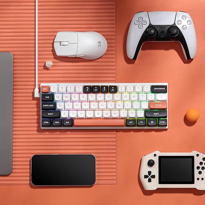 Redragon K683 Rapid Trigger HE Gaming Keyboard, 60% 61 Keys Wired Mechanical Keyboard w/Hyper-Fast Actuation, Dedicated Hall Effect Magnetic Switch, Actuation Point Adjustable, 8K Hz Polling Rate