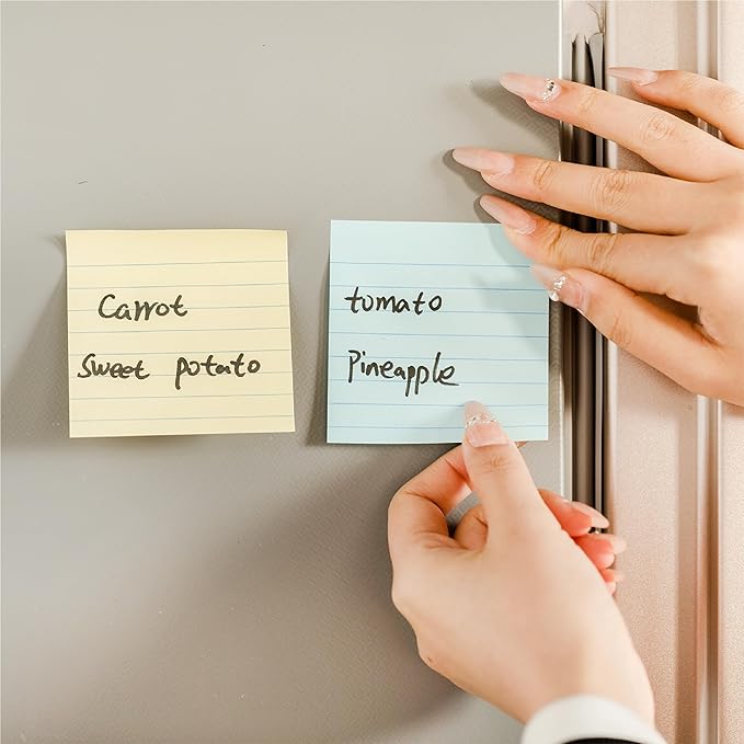 Mr. Pen- Lined Sticky Notes 3x3, 6 Pads, 45 Sheet/Pads, Pastel Colors, Sticky Notes with Lines, Sticky Note Pads, Stocky Notes for Bible Journaling