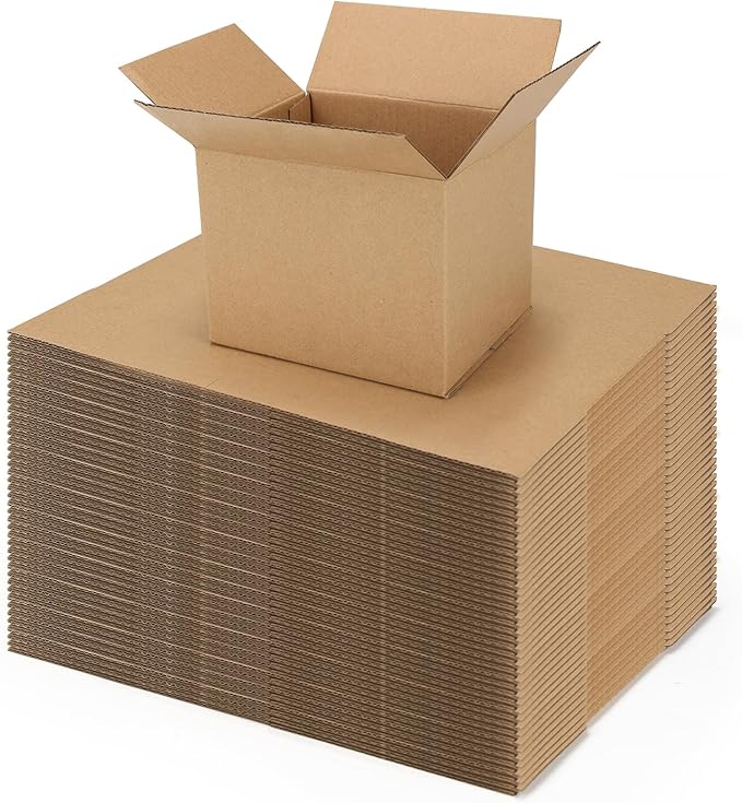 ZBEIVAN Shipping Boxes Mailers 5x4x4 inches Corrugated Cardboard Small Packing Kraft Moving Mailing Box, Pack of 40