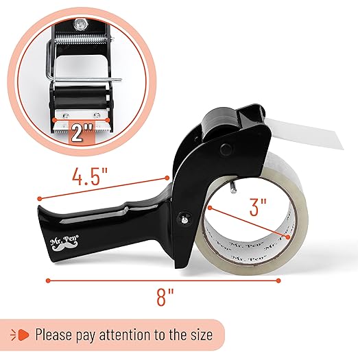 Mr. Pen Tape Dispenser Gun, 2 Inch, Includes 1 Clear Packaging Tape, for Packing Boxes, Shipping & Moving