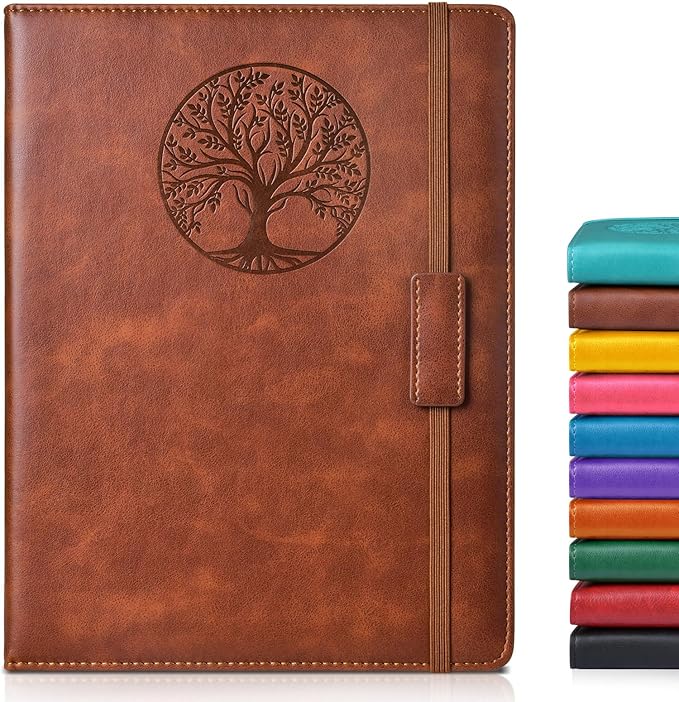 Lined Journal Notebook for Women Men,256 Pages B5 Large Hardcover Leather Journals for Writing,Travel,Business,Work & School,College Ruled Notebooks for Note Taking,Diary Notepad 7.8"×10.2"