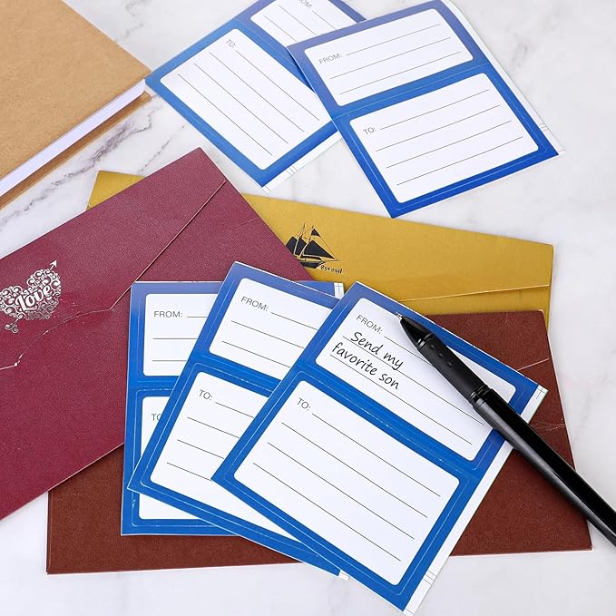 to from Return Address Mailing Labels 120 Pcs Blank Self Adhesive Mail Shipping Label Postage Guaranteed Stickers 4.5x3.5Inch Handwriting to/from Address Tags for Package, Gift, Mailing Box, Envelopes