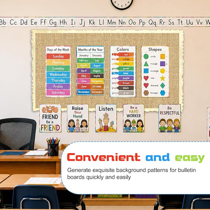 Bulletin Board Fabric Roll, Burlap Texture, Self-Healing, 4x15ft | Easy To Cut & Customize, Tear Resistant Design, Pin-Friendly Surface, Perfect For Classroom Displays And DIY Projects