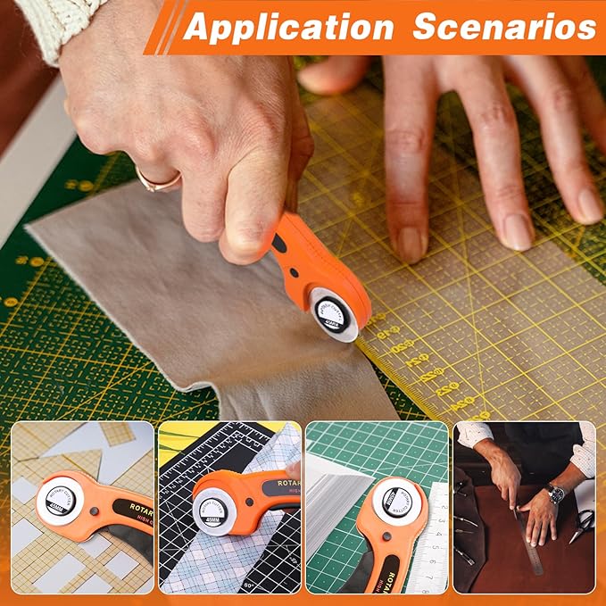 Rotary Cutter, Professional 45mm Rotary Fabric Cutter, Rotary Cutter for Fabric, Card Paper Sewing Quilting Roller Fabric Cutting Tailor Scissors Tool Dress Clothes Making DIY Tool