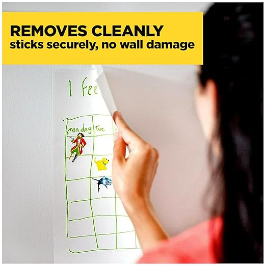 Scotch Wall-Safe Tape, 4 Dispensered Rolls, Sticks Securely, Removes Cleanly, Invisible, Designed for Displaying, Photo Safe, 3/4 in x 650 in (4183)
