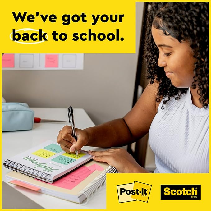 Post-it Super Sticky Notes,4x6 in,5 Pads,2X The Sticking Power,Canary Yellow,Recyclable,(Pack of 8)