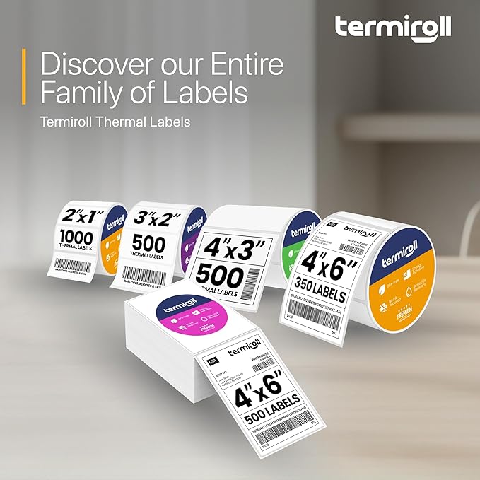 2x1 Thermal Labels – 10,000 Barcode & Address Labels/10 Rolls for Shipping, SKU & Inventory Stickers, Compatible with Rollo, Zebra, Munbyn, iDPRT & Direct Thermal Printers