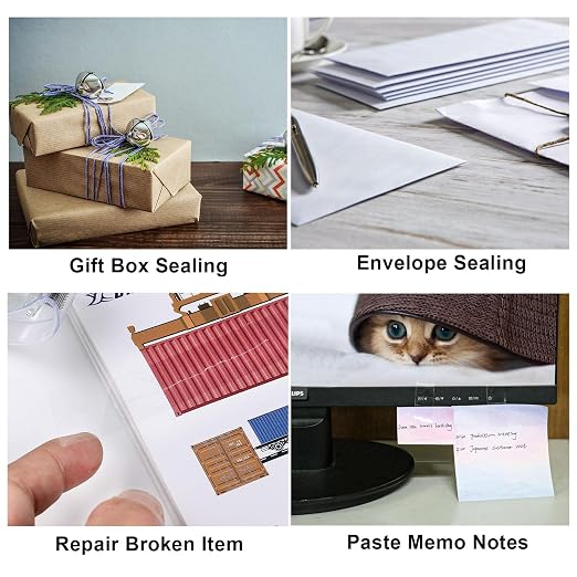 BOMEI PACK 8Rolls Clear Tape Refills for Dispenser, 1 inch x 60yds, Transparent Gift Wrap Tape 3inch Core for Home, Office