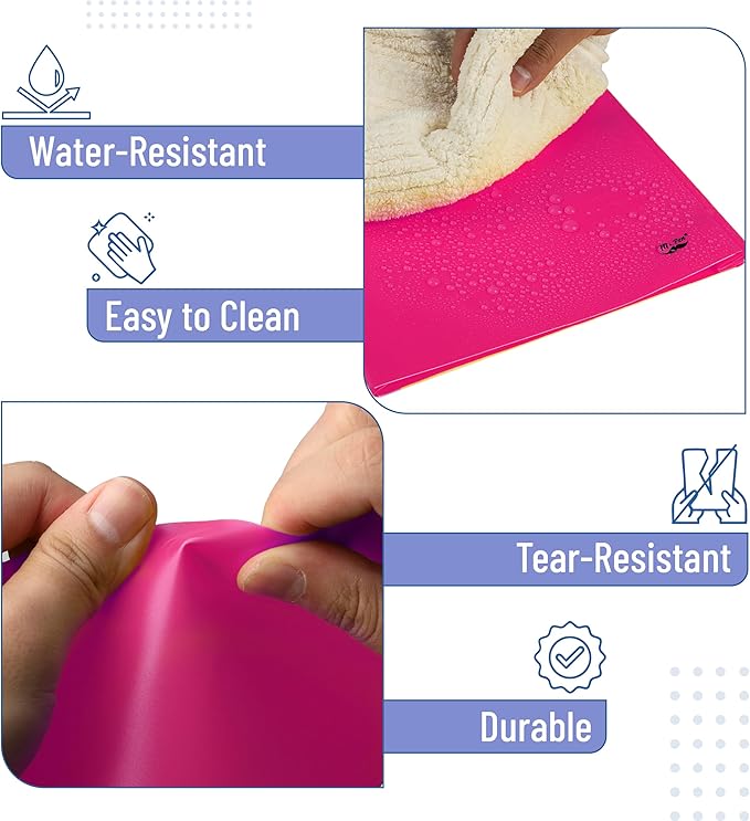 Mr. Pen- Plastic Folders with Pockets and Prongs, 24 Pack, Letter Size, Pink, Flexible Plastic Folders with Prongs