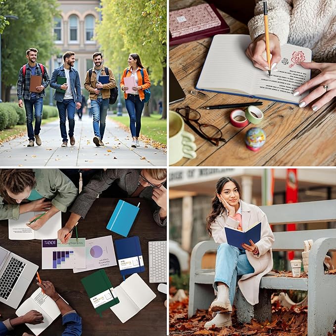 ViVin Lined Journal Notebooks for Work, 192 Pages, Medium 5.5 x 8.3 inch, College Ruled, A5 Hardcover Journaling Notebooks for Writing，1 Pack