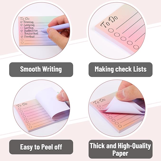 Mr. Pen- to Do List Sticky Notes, 3"x4", 900 Sheets, Gradient Colors, to Do List Notepad, Lined Sticky Notes