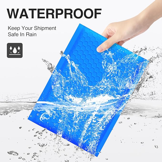 UCGOU Bubble Mailers 5x8.6 Inch Usable Size 5x7 Inch Blue 50 Pack Padded Envelopes Small Business Mailing Packages Self Seal Adhesive Waterproof Boutique Shipping Bags for Jewelry Makeup Supplies