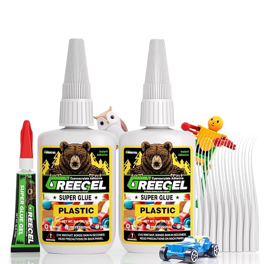 Plastic CA Glue, 4 oz Clear Super Glue for Plastic Models 3D Prints | Instant Cyanoacrylate Adhesive For Plastic Model, 3d Printed Parts.Heavy-Duty Bond On Metal, Wood and Ceramic Surfaces