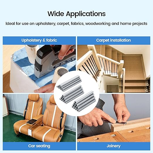 meite T50 Staples, 1/4", 3/8" and 1/2" Leg Staples for Staple Gun, 2,520 Counts, Galvanized, 20 Gauge 3/8 Inch Crown, Ideal for for Upholstery, Construction, Furniture, Crafts