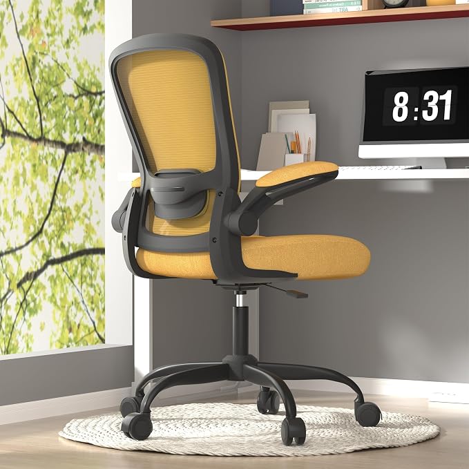 Mimoglad Office Chair, Ergonomic Desk Chair with Adjustable Lumbar Support, High Back Mesh Computer Chair with Flip-up Armrests- Task Chairs, Executive Chair for Home Office | Supports 300 lbs · Seat 19.48"–23.4" · Breathable mesh · 20–30 min assembly ...
