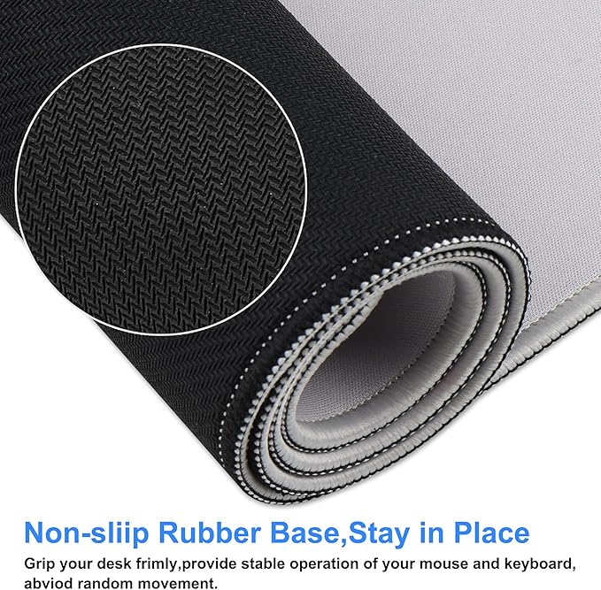 Gaming Mouse Pad,Large Mouse Pad Size 31.5x11.8 Thickness 0.12 inches,Premium-Textured Non-Slip & Waterproof Computer Mousepad with Stitched Edges for Gaming,Office & Home-80x30 Gray007