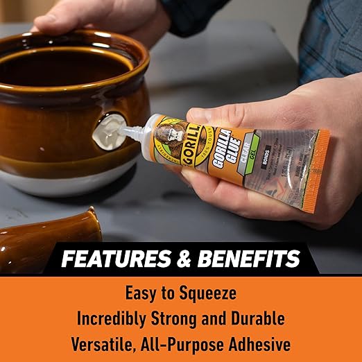Gorilla Glue Clear Gel, 1.75fl.oz. Tube, (Pack of 1)
