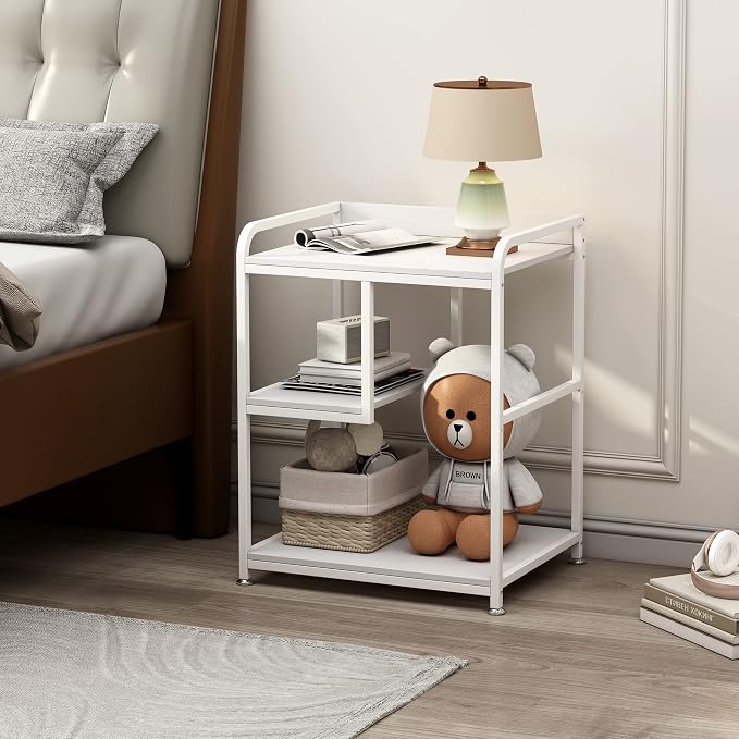 Fannova Large Printer & PC Tower Stand with Wheels for Home Office Storage | Table for 22"x18" Big Size Printer, Rolling Printer Cart with Shelf for Computer Tower CPU Shredder, White Color