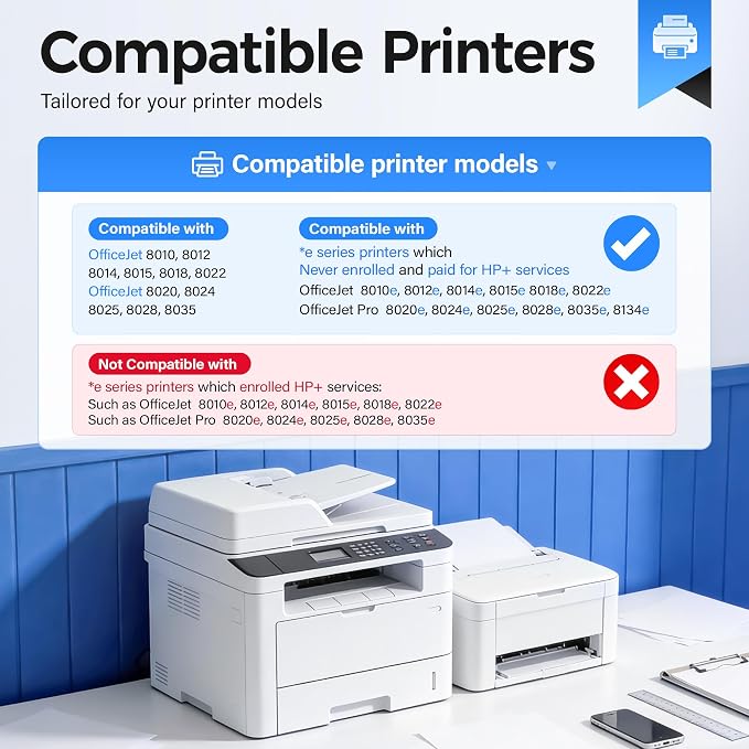 910XL Ink Cartridges 4Pack High Yield with Chip Compatible for HP 910 910XL Ink Works with HP OfficeJet 8010 8020 Pro 8030 8015e 8025e 8028 8035 8018 8022e Series Ink Printer Black Cyan Magenta Yellow