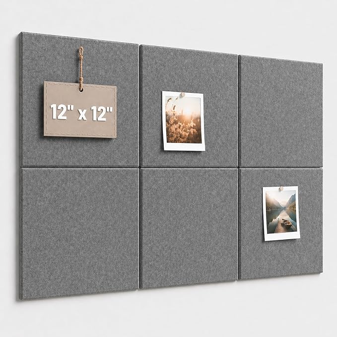 Felt Bulletin Board Tiles, Large Cork Board Alternative,24 x 36 in | 0.35 in modular felt wall tiles for notes, photos, schedules, reminders in offices, classrooms, home and office workspaces