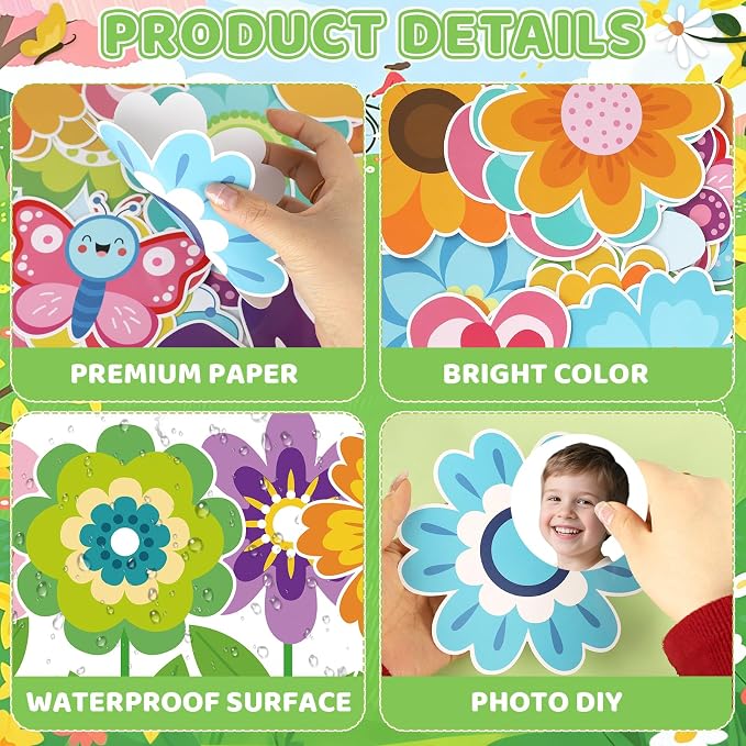 53Pcs Spring Bulletin Board Decorations Set, Great Minds Bloom Here Classroom Bulletin Board Decor, Spring Flower Bulletin Board Borders Decor for Classroom Elementary Back to School Office Wall Door