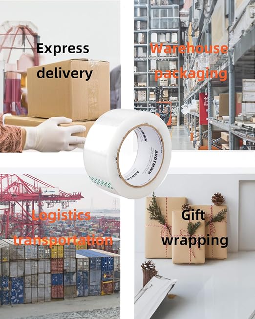 AUDTMWH Packing Tape Refills, Clear, 1.88" x 60 yds, 2 Rolls | Packaging Tape Heavy Duty Designed for Moving, Shipping and Packing, Mailing