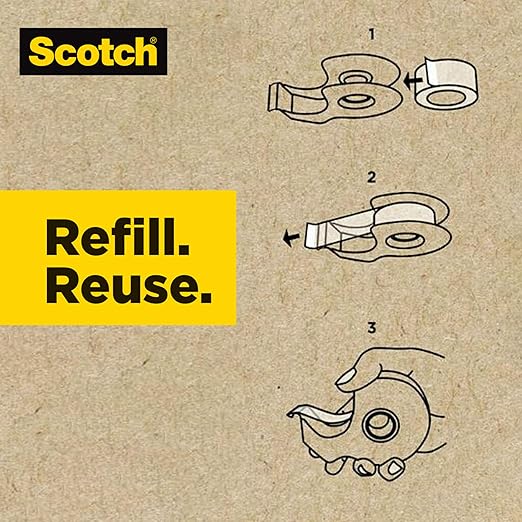 Scotch 100-Year Anniversary Limited Edition Gold Tape Dispensers, Includes 12 Rolls of Scotch Magic Tape (3/4 in x 550 in, 66% Plant-Based Adhesive), Refillable, 6 Dispenser Pack