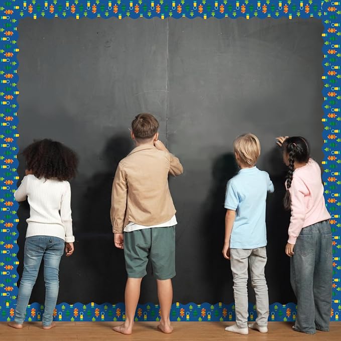 BeYumi Camping Tent Border Trim - 65ft Back to School Hiking Camping Scalloped Rolled Border Trim Outdoor Themed Bulletin Board Set Classroom Office Chalkboard Kindergarten Preschool Party Decoration