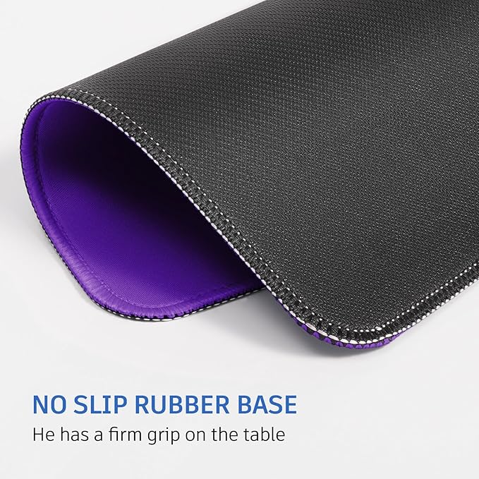 Purple Mouse Pad, Nice and Cute Mouse Pad, Splash-Proof Textured 10.2 x 8.2Inch, Stitched Edge Non-Slip Waterproof Rubber Mouse Pad