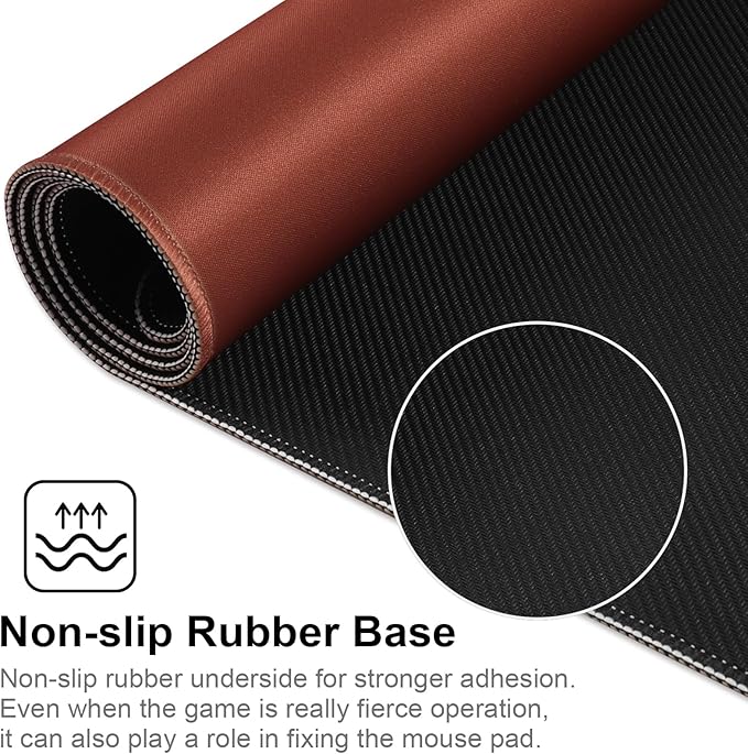 Gaming Mouse Pad,Large Mouse Pad Size 31.5x11.8 Thickness 0.12 inches,Premium-Textured Non-Slip & Waterproof Computer Mousepad with Stitched Edges for Gaming,Office & Home-80x30 Brown009