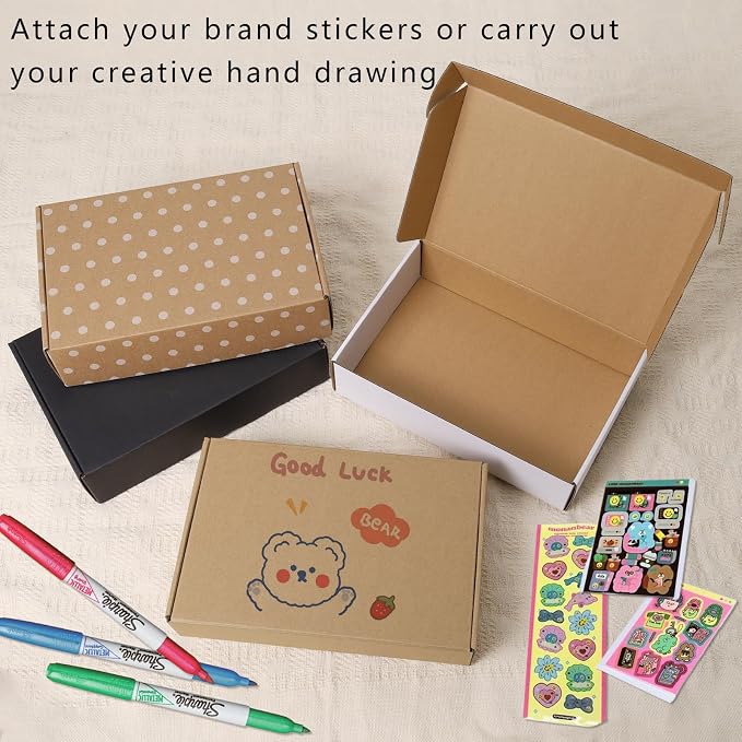 BIOBROWN Kraft 9x6x2" Small Shipping Boxes Corrugated Cardboard Boxes | 25 Pack, Mailer Boxes Bulk, Packaging Small Business Mailing Gift, Brown