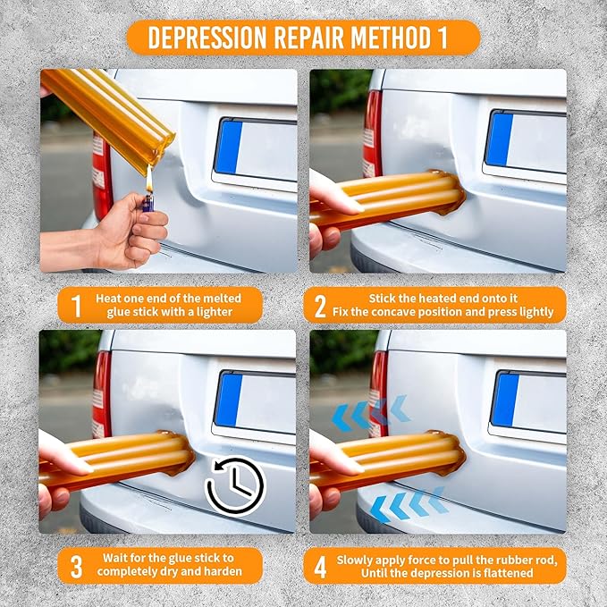 32 Pcs Dent Repair Glue Sticks, 0.43” Dia x 8” Long Yellow Hot Glue Sticks, Paintless Dent Repair Tool Kit PDR Glue Sticks for Craft Gun and Car Body Repair Dent Remover Tool