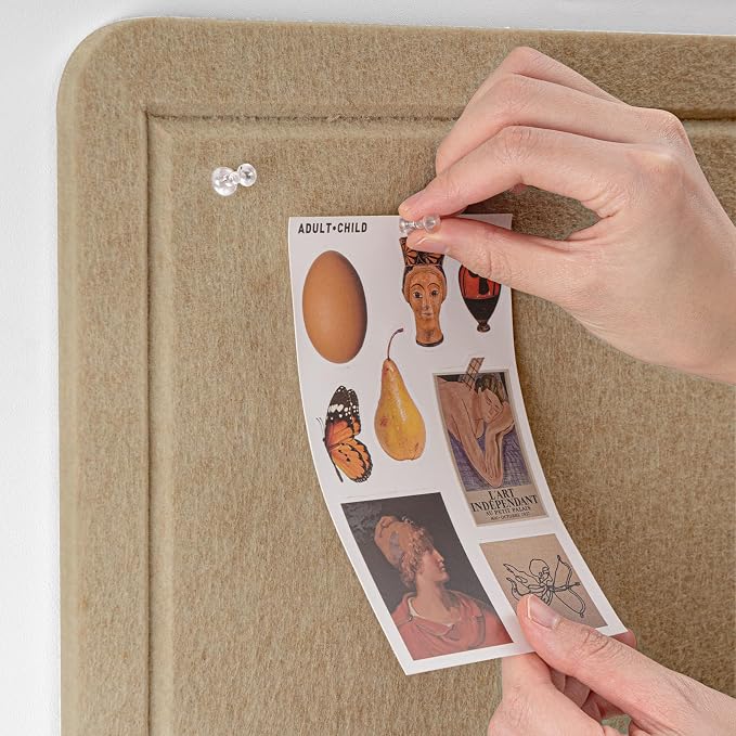 Felt Bulletin Board 36x24 inches, Decorative Pin Board for Home & Office | Cork Board Alternative for Wall with Push Pins, Display Mood Board for Photos, Notes & Reminders
