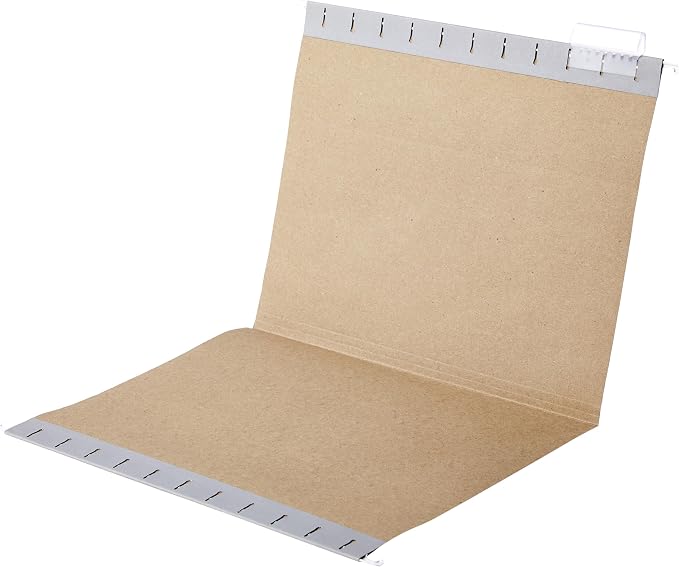 Amazon Basics Hanging File Folders with Adjustable Tabs for Document Organization, Letter Size, Gray, 50-Pack